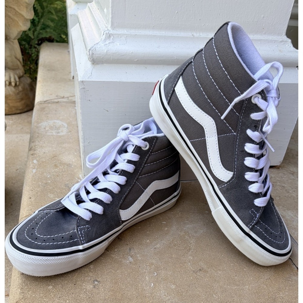 Vans Off the Wall Unisex Gray High top Sneakers, Skateboard Shoe M6.5; W8